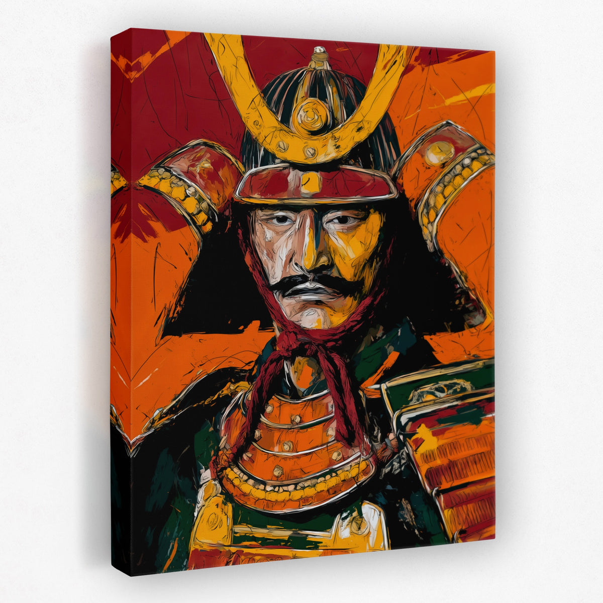 Samurai Crimson Expressionist — Samurai Crimson Expressionist Portrait   Side View   Mirror 205