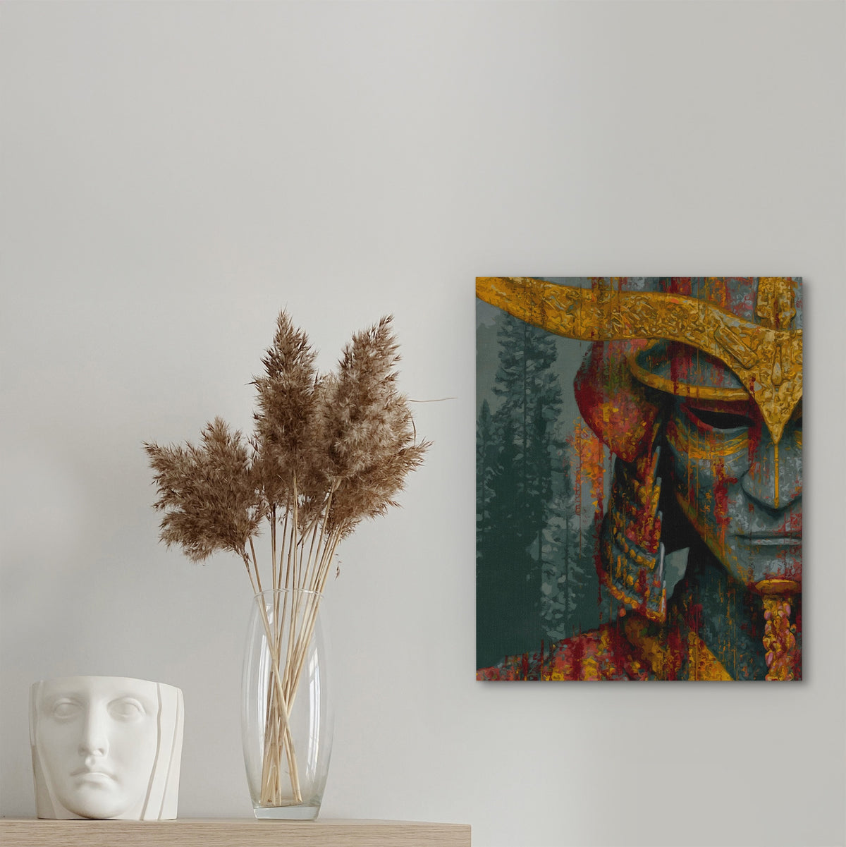 Samurai Helmet Burnt — Samurai Helmet Burnt New   Woman Statue 110