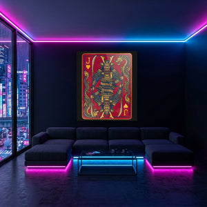 Samurai Jack Hearts Card — Samurai Jack Hearts Card Blue Pink Neon Room Port 110