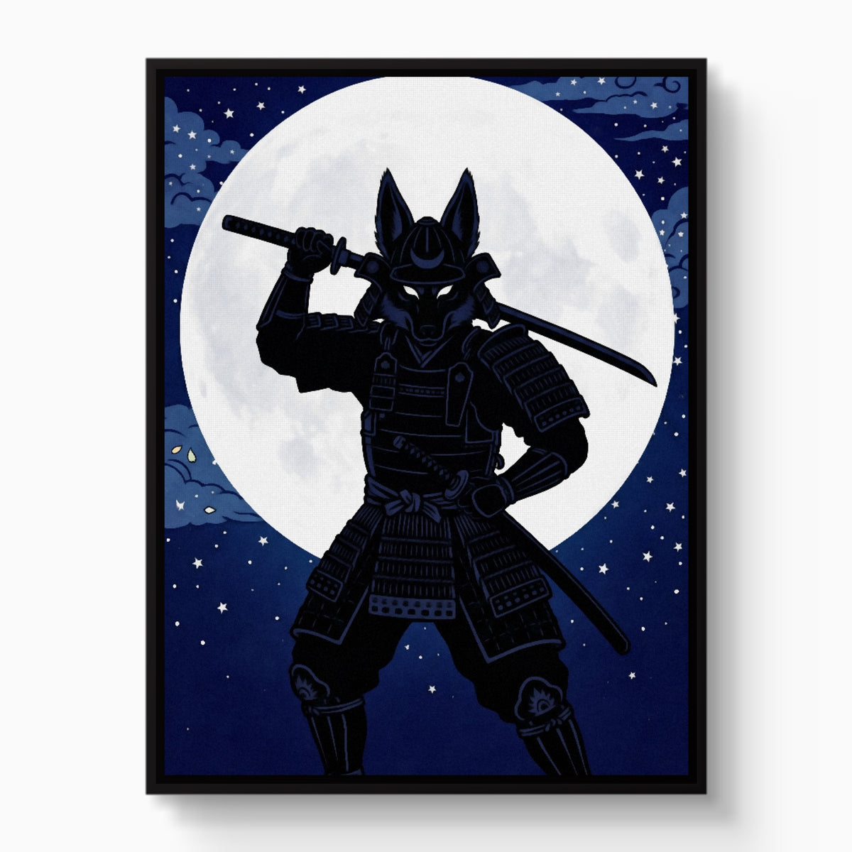Samurai Lunar Guardian — samurai lunar guardian white studio framed black