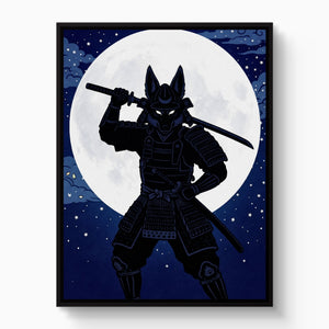 Samurai Lunar Guardian — samurai lunar guardian white studio framed black