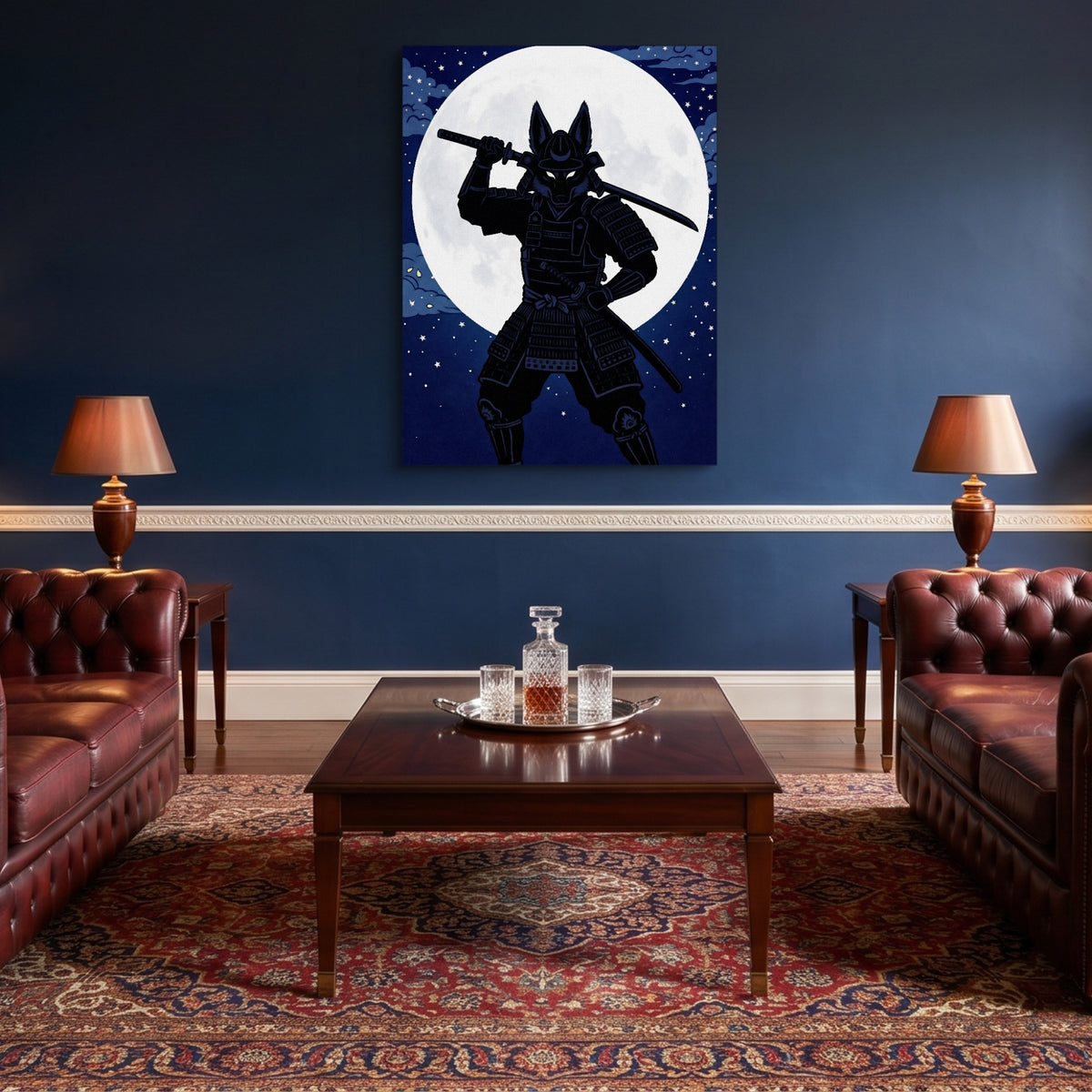 Samurai Lunar Guardian — samurai lunar guardian sq lounge wall 1port flush print