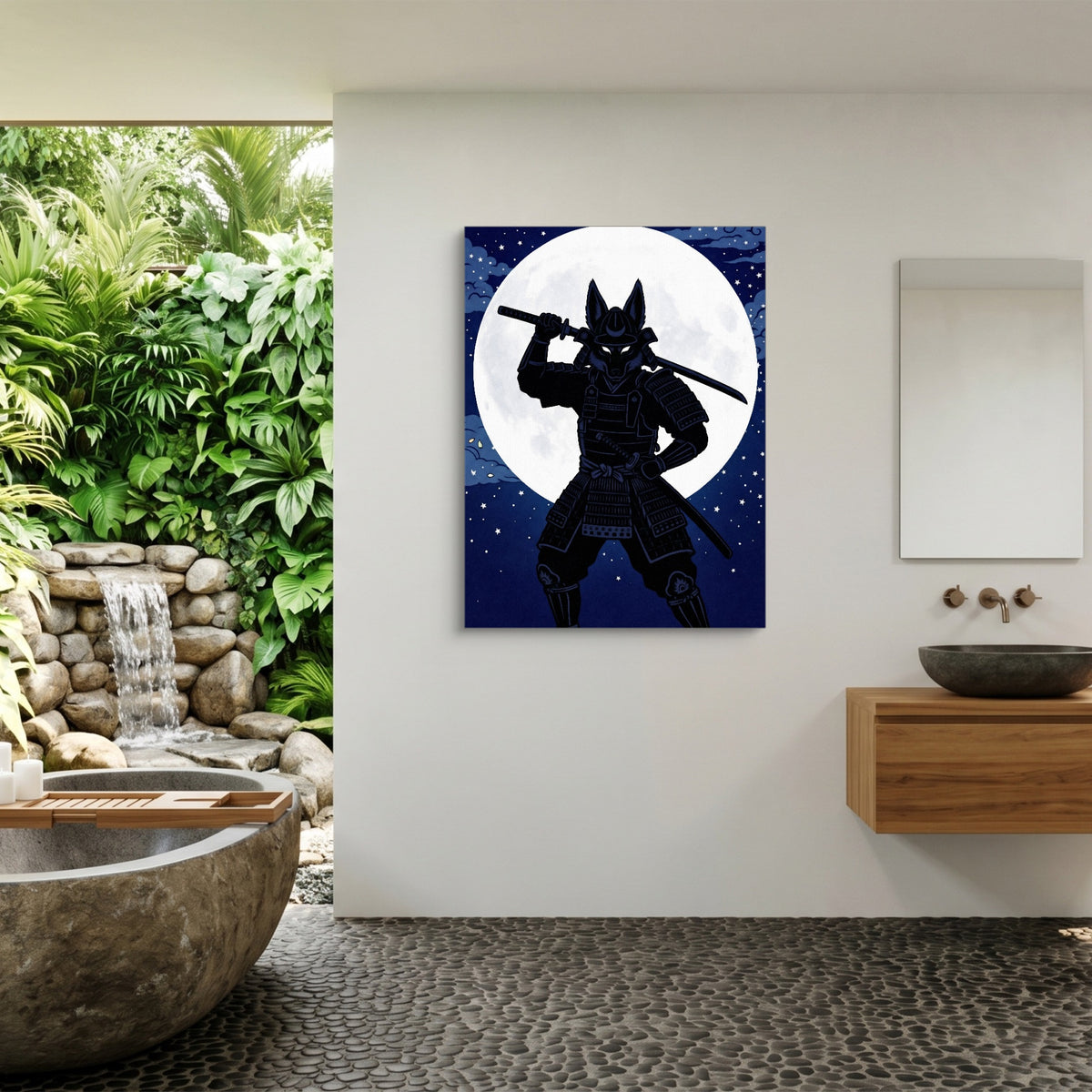 Samurai Lunar Guardian — samurai lunar guardian sq outdoor bathroom 1port flush print