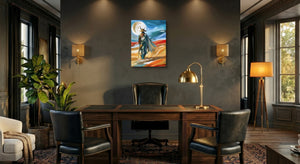 Samurai Moon Rising — samurai moon rising office interior with desk 1port flush print