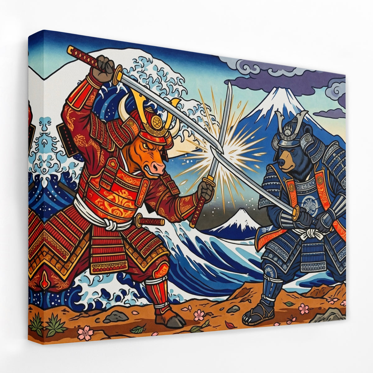 Samurai Mt. Fuji Clash — Samurai Mt. Fuji Clash Landscape   Side View   Mirror Wrap 86