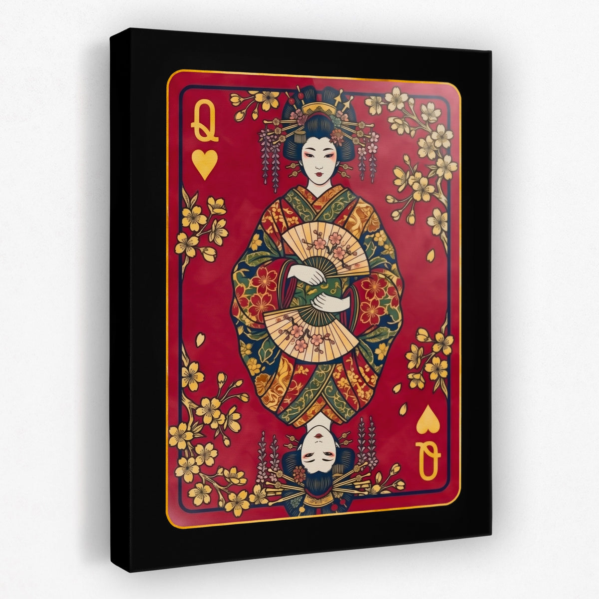 Samurai Queen Hearts Card — Samurai Queen Hearts Card Portrait   Side View   Mirror 51