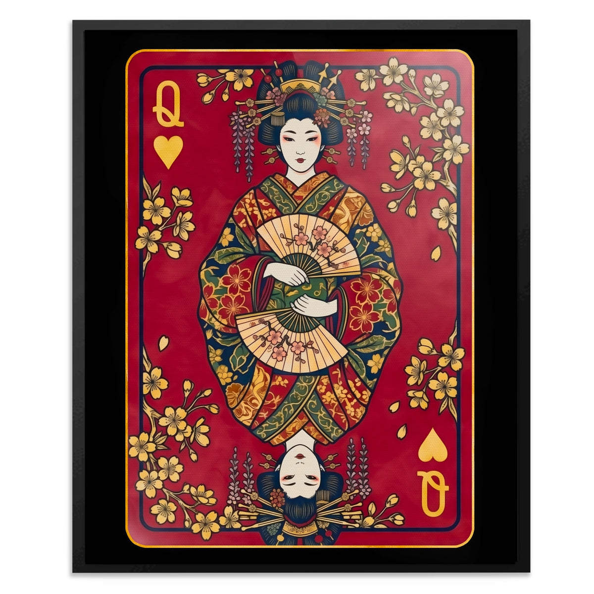 Samurai Queen Hearts Card — Samurai Queen Hearts Card Front Facing Portrait2 87