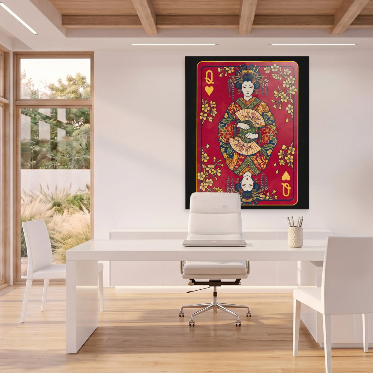 Samurai Queen Hearts Card — Samurai Queen Hearts Card Beach House Office Port 51