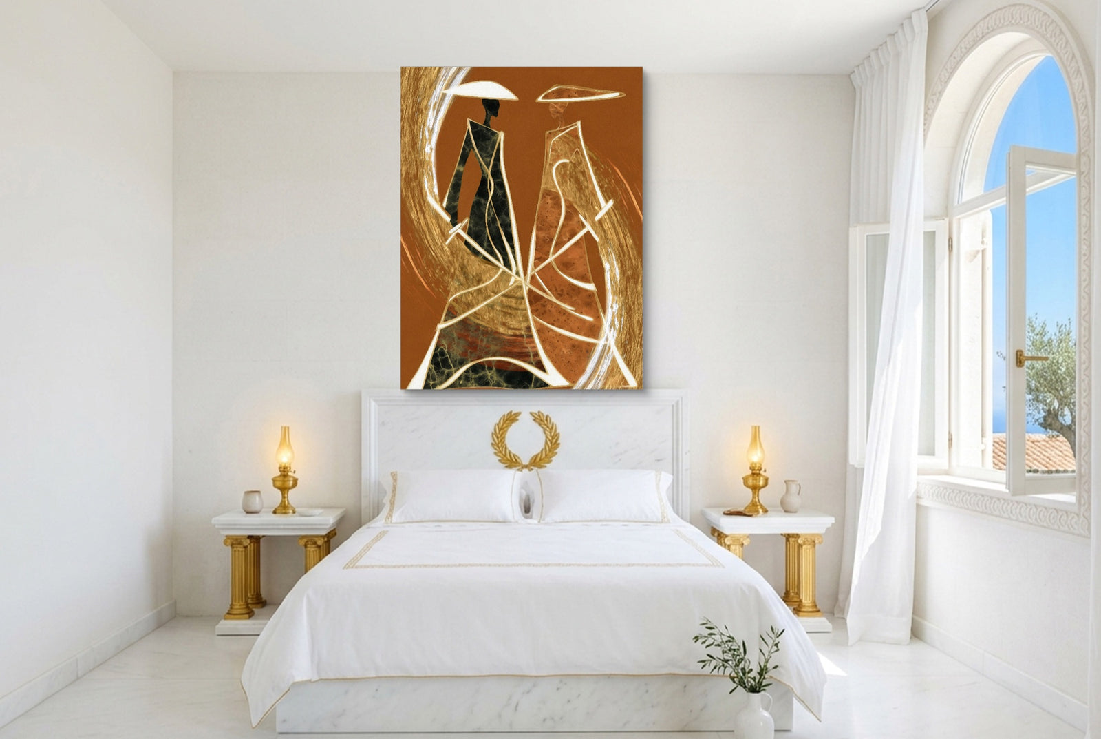 Samurai Standoff Geometric — samurai standoff geometric white studio framed black