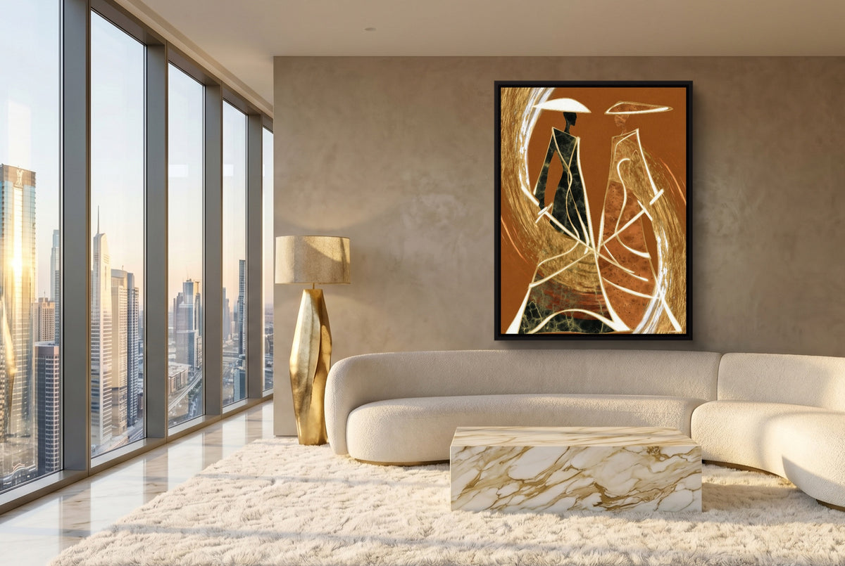 Samurai Standoff Geometric — samurai standoff geometric modern living room interior 3 1port framed black