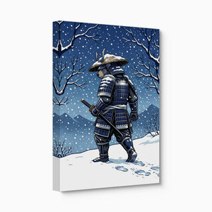 Samurai Winter Vigil — samurai winter vigil angled flush print