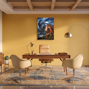 Samurai Wolves Clash — samurai wolves clash sq fun office 1port flush print