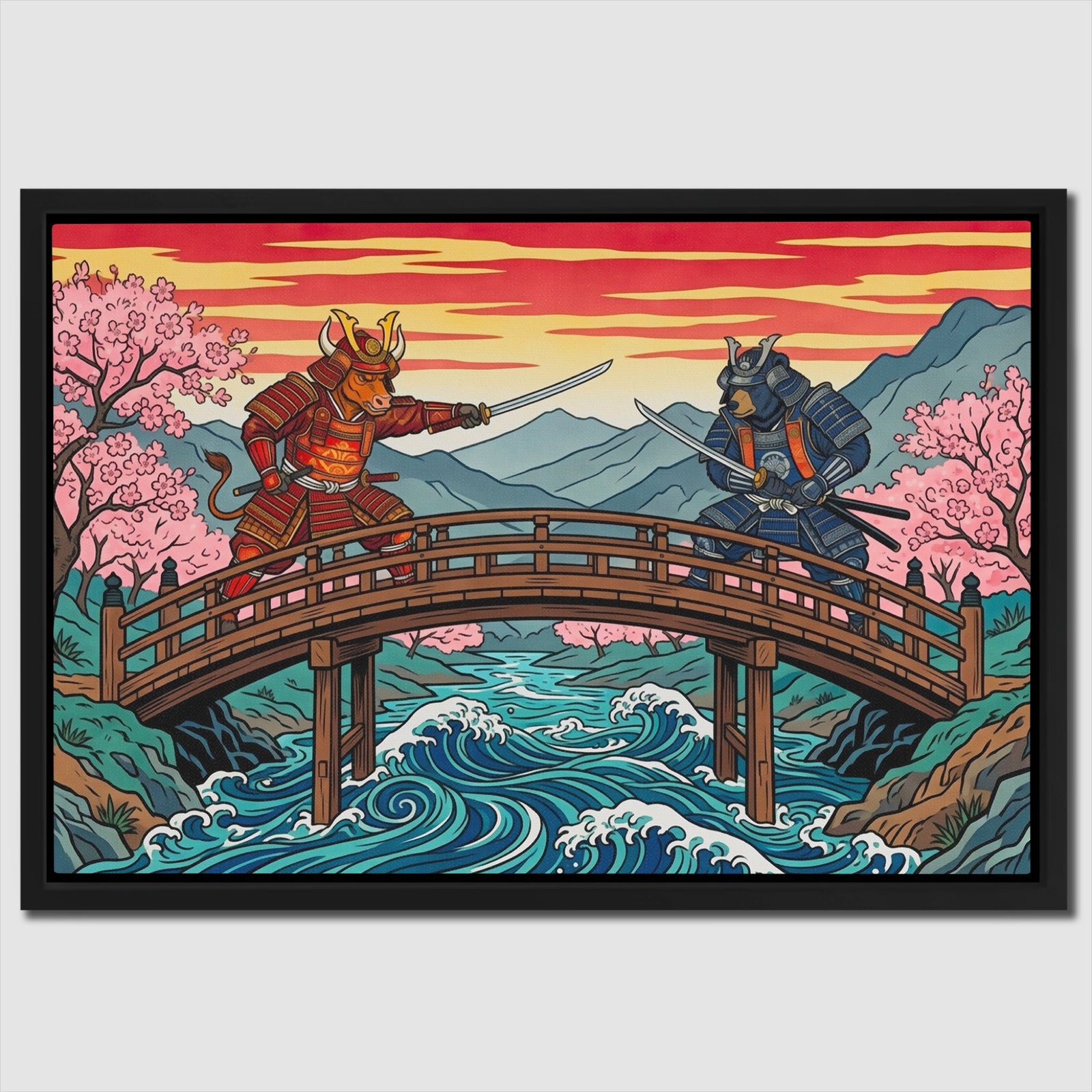 Samurais Great Wave canvas wall art