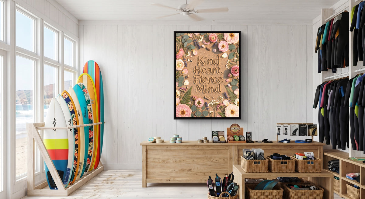 Sandy Words — sandy words surf shop 1port framed black
