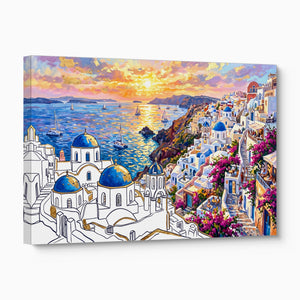 Santorini Sunset Glow — santorini sunset glow angled flush print