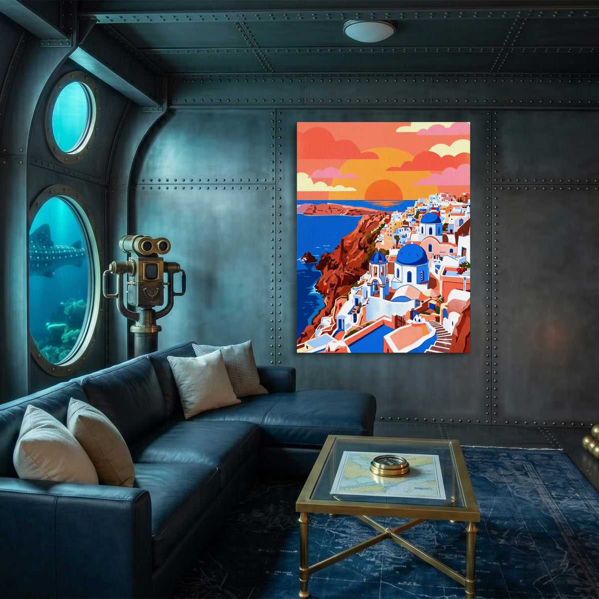 Santorini Sunset View - Luxury Wall Art