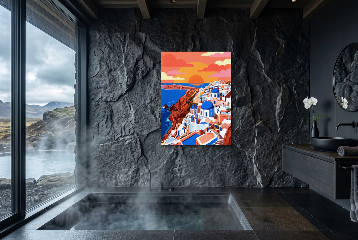 Santorini Sunset View - Luxury Wall Art