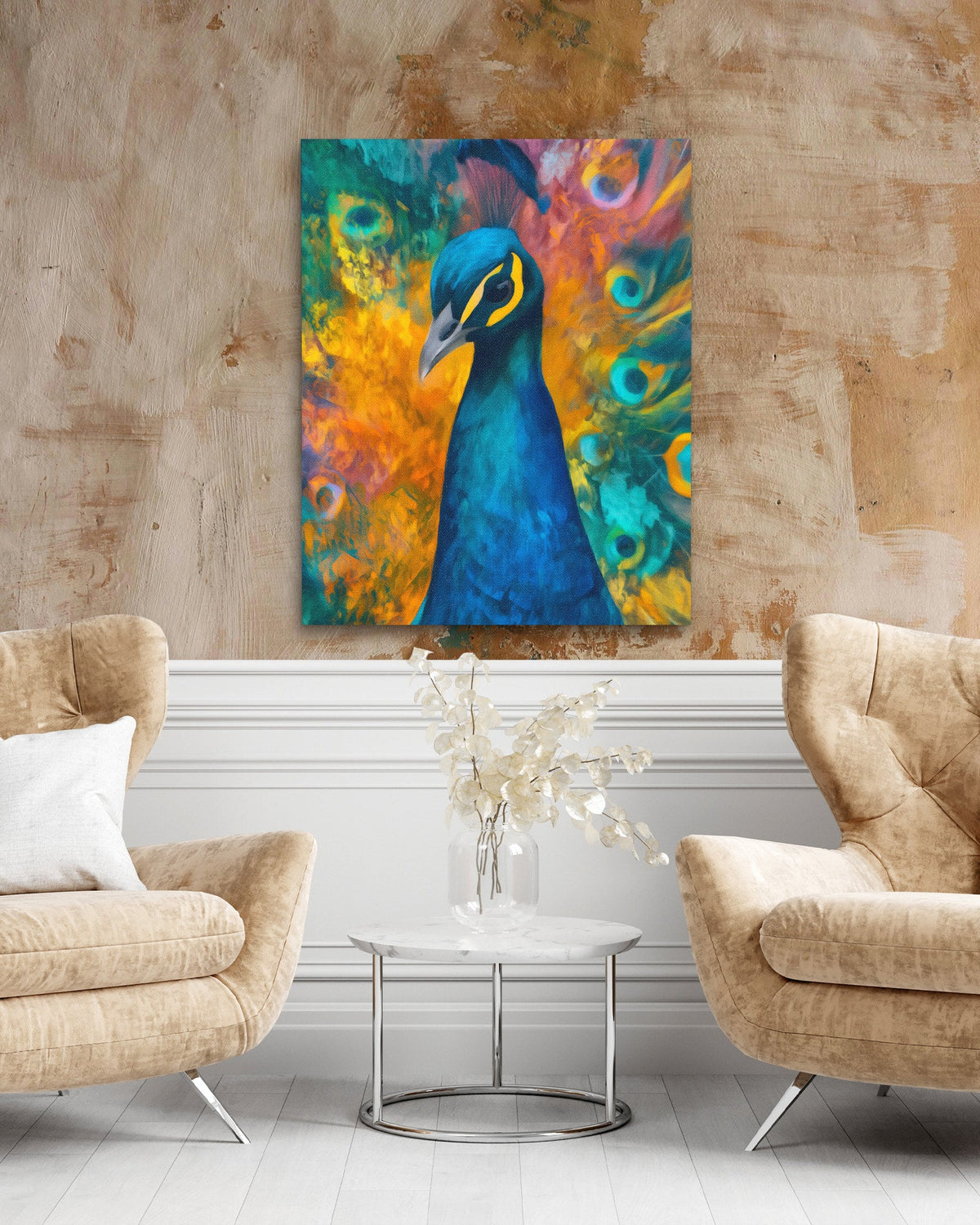 Sapphire Feathered Oracle - Luxury Wall Art
