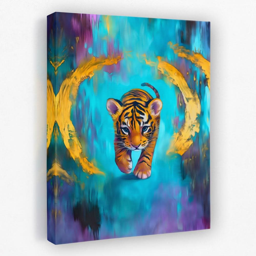 Sapphire Stripes - Animals Canvas Wall Art