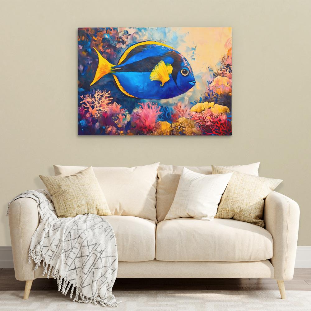 Sapphire Swimmer - Luxury Wall Art
