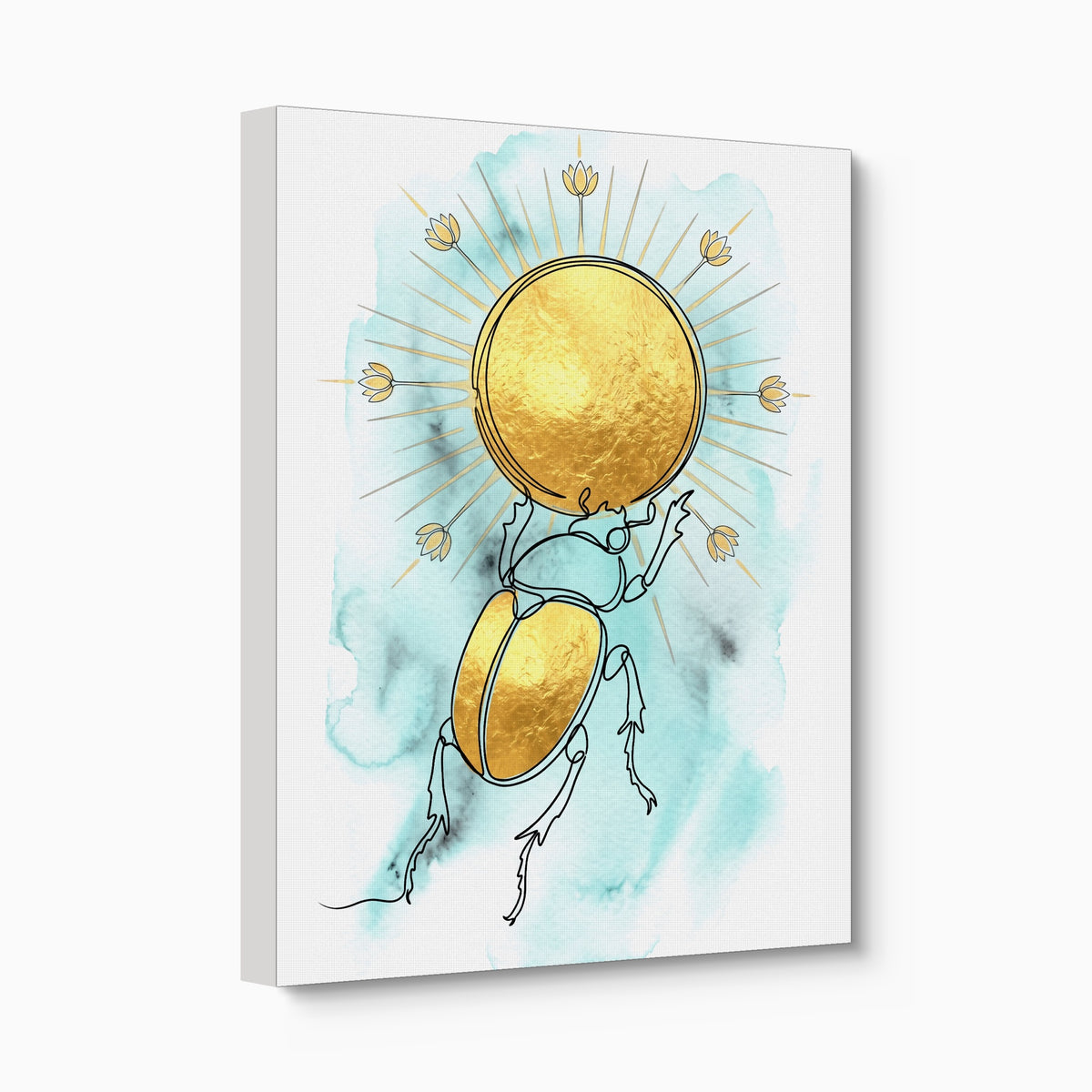 Scarab Golden Sun — scarab golden sun angled flush print