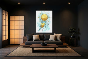 Scarab Golden Sun — scarab golden sun modern minimalist living room 2 1port flush print