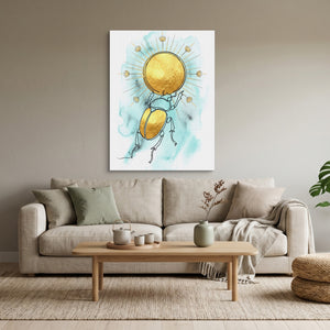 Scarab Golden Sun — scarab golden sun sq calm vibes 1port flush print