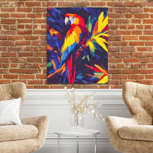 Scarlet Jungle Jewel - Large Abstract Canvas Print