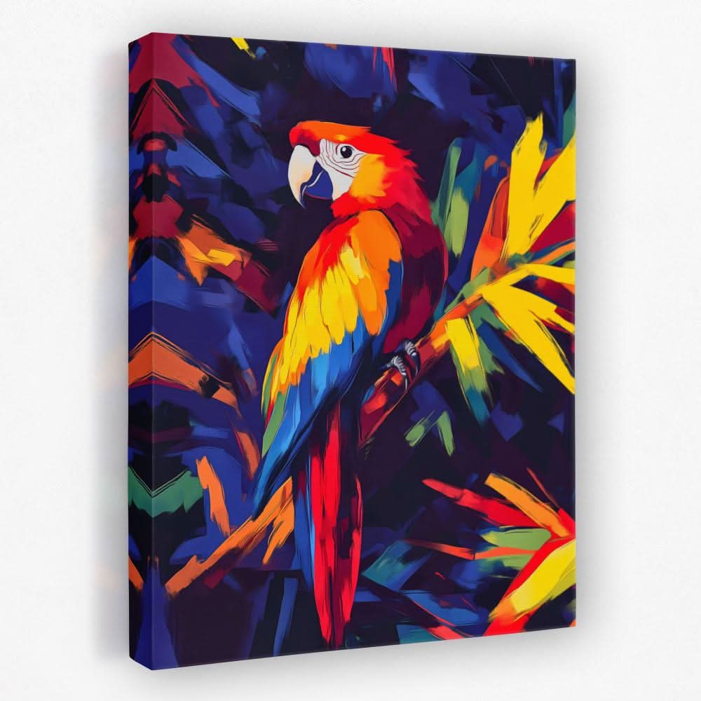 Scarlet Jungle Jewel - Bird Canvas Wall Art