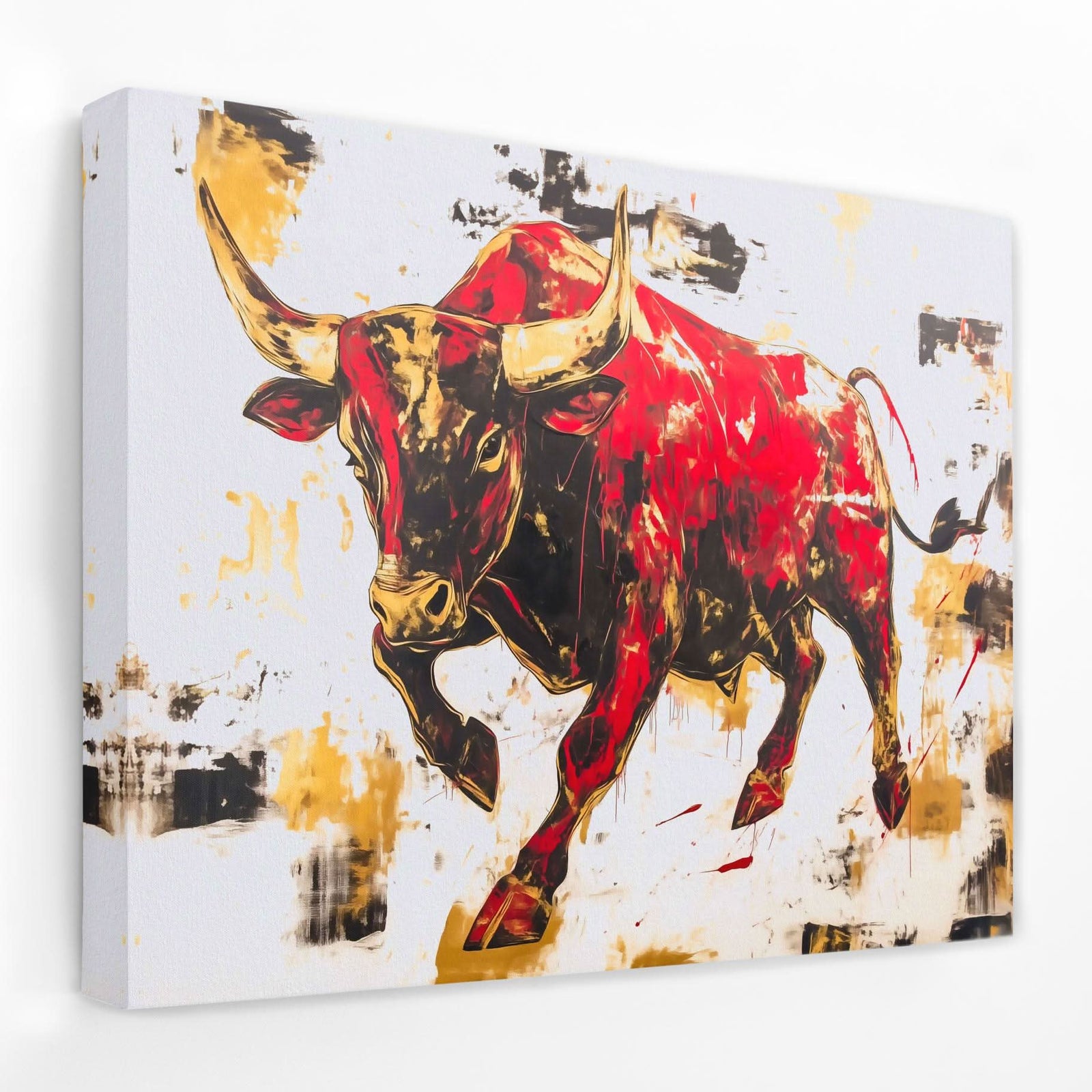 Scarlet Rampage - Bull Canvas Wall Art