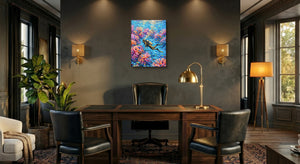Scuba Diver Coral — scuba diver coral office interior with desk 1port flush print