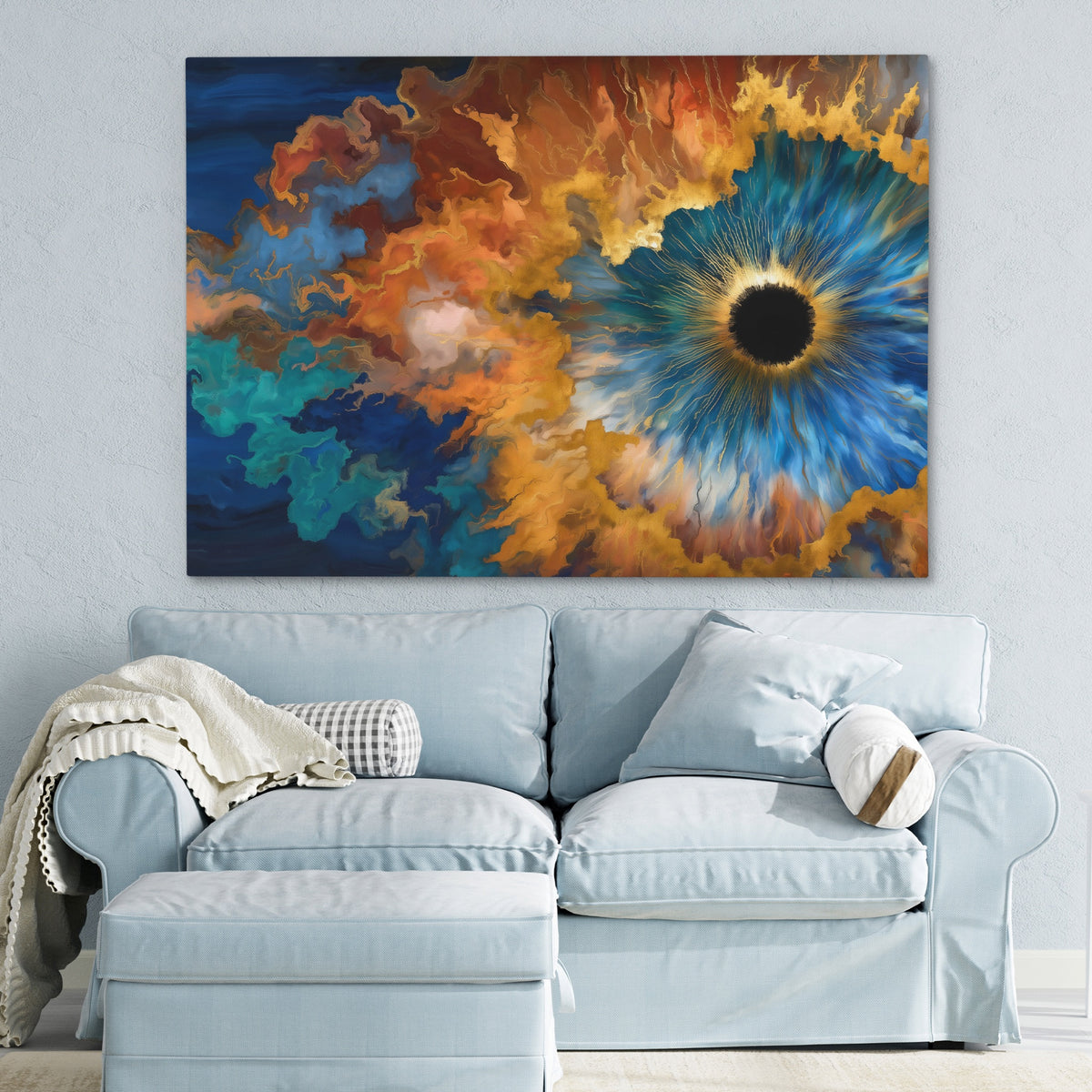 Sea Anemone Bloom — Sea Anemone Bloom Blue Pastel Couch 9