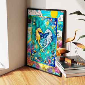 Sea Creature Ace of Hearts Card — Sea Creature Ace of Hearts Card New   Living Room Wall Apartment Zoom 66