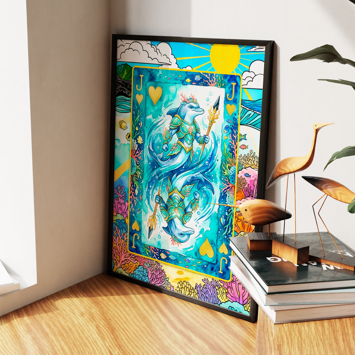 Sea Creature Jack of Hearts Card — Sea Creature Jack of Hearts Card New   Living Room Wall Apartment Zoom 67