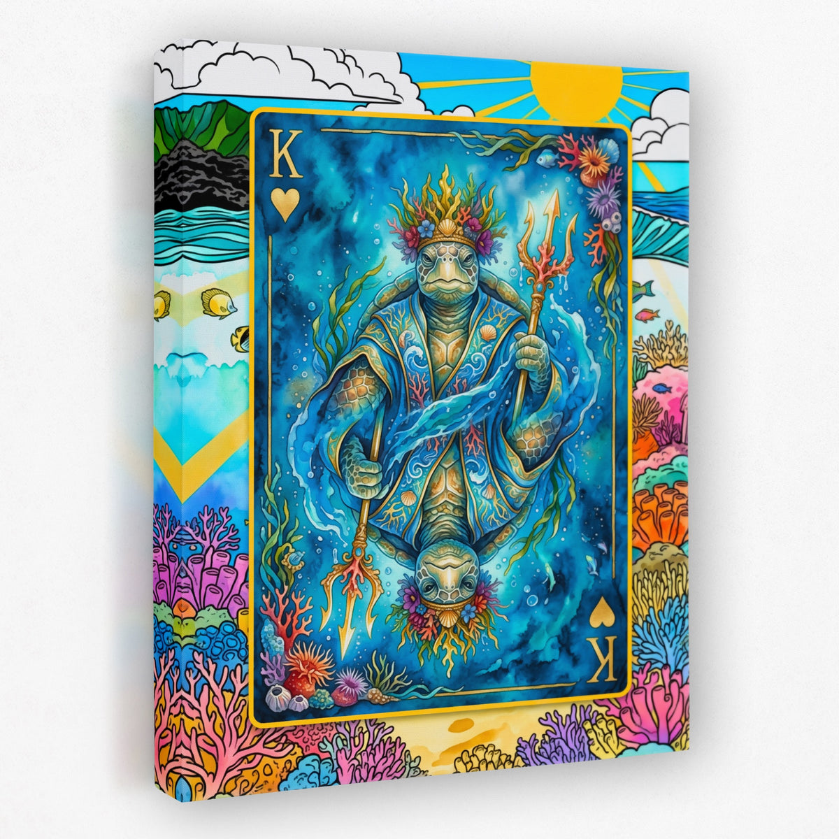 Sea Creature King of Hearts Card — Sea Creature King of Hearts Card Portrait   Side View   Mirror 158