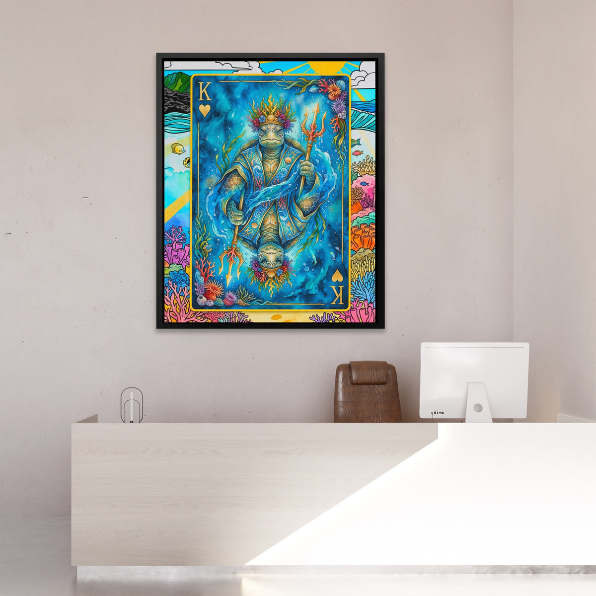 Sea Creature King of Hearts Card — Sea Creature King of Hearts Card New   Reception Desk Port 83