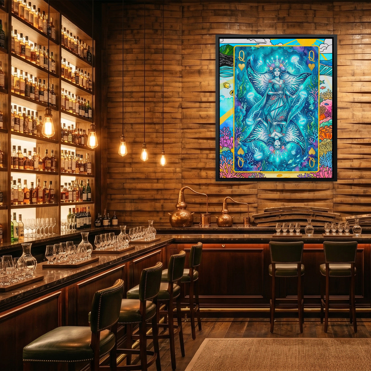 Sea Creature Queen of Hearts Card — Sea Creature Queen of Hearts Card Whiskey Bar Port 174