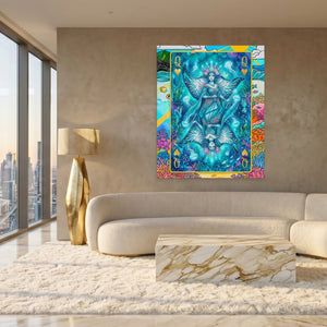 Sea Creature Queen of Hearts Card — Sea Creature Queen of Hearts Card White Gold Lux Port 204