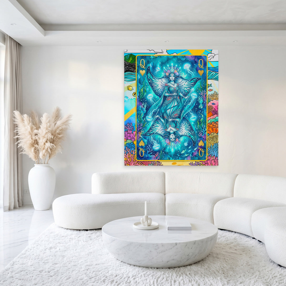 Sea Creature Queen of Hearts Card — Sea Creature Queen of Hearts Card White Luxury Port 219