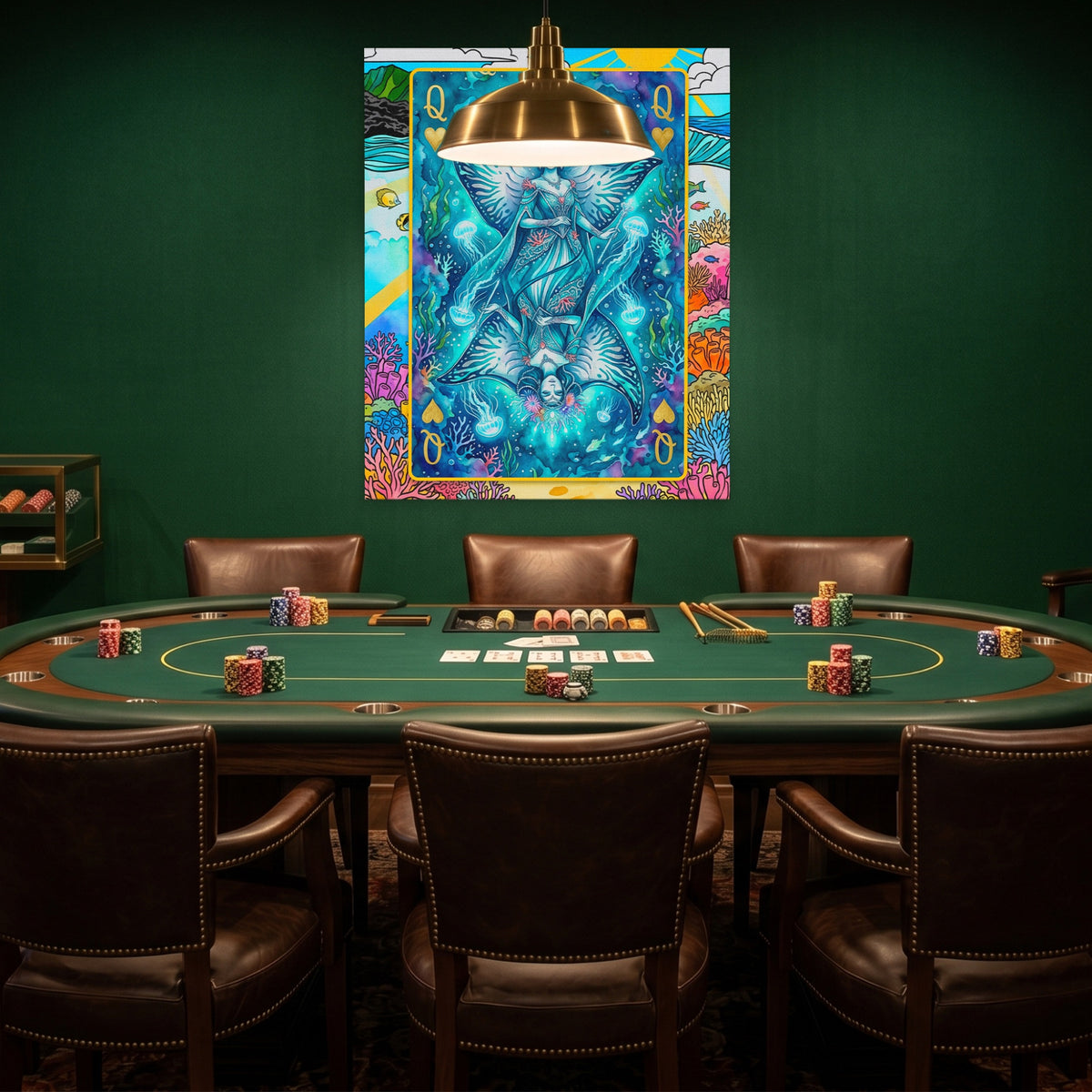 Sea Creature Queen of Hearts Card — Sea Creature Queen of Hearts Card Poker Room Green Port 129