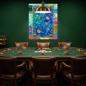 Sea Creature Ten of Hearts Card canvas wall art, room view