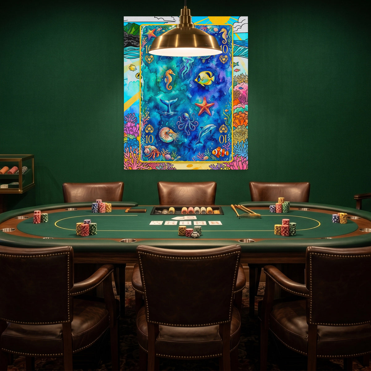 Sea Creature Ten of Hearts Card — Sea Creature Ten of Hearts Card Poker Room Green Port 130