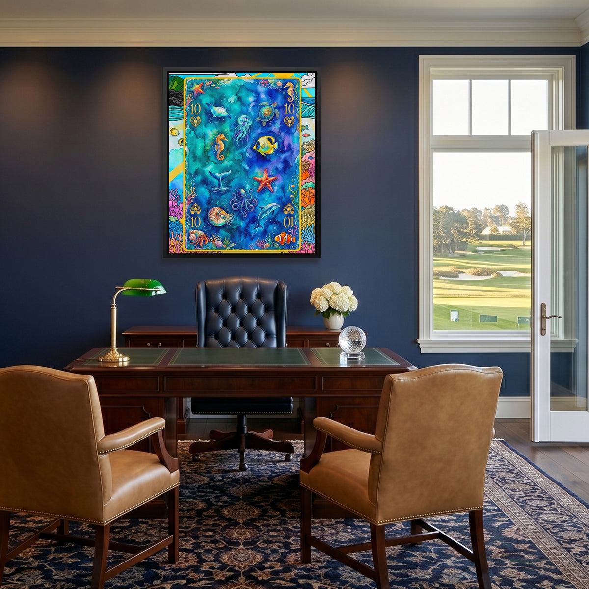 Sea Creature Ten of Hearts Card — Sea Creature Ten of Hearts Card Golf House Blue Port 57
