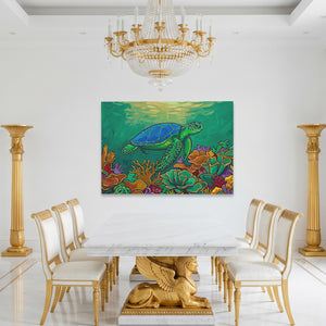 Sea Turtle Coral — Sea Turtle Coral Roman White Room Land 153