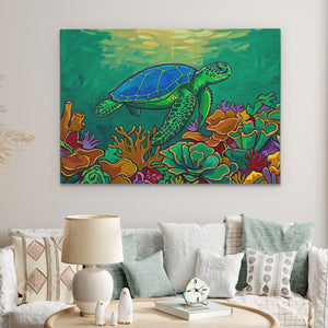 Sea Turtle Coral — Sea Turtle Coral Clock Bed land 21