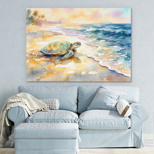 Sea Turtle Homecoming — Sea Turtle Homecoming Blue Pastel Couch 11