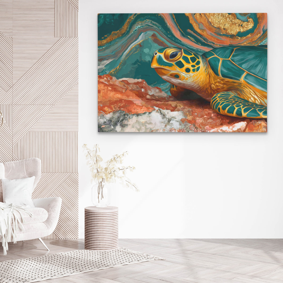 Sea Turtle Teal — Sea Turtle Teal white chair wall land 212