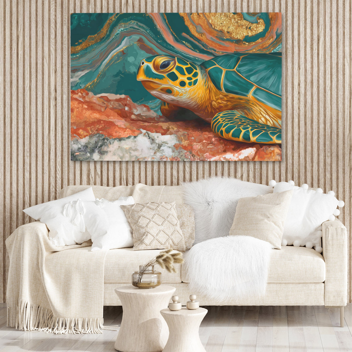 Sea Turtle Teal — Sea Turtle Teal Boujie Couch 36