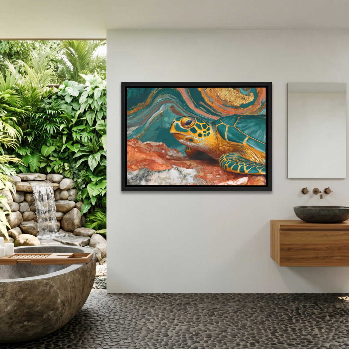 Sea Turtle Teal — Sea Turtle Teal Outdoor Bathroom Land 148