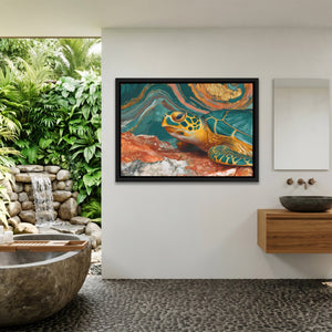 Sea Turtle Teal — Sea Turtle Teal Outdoor Bathroom Land 148